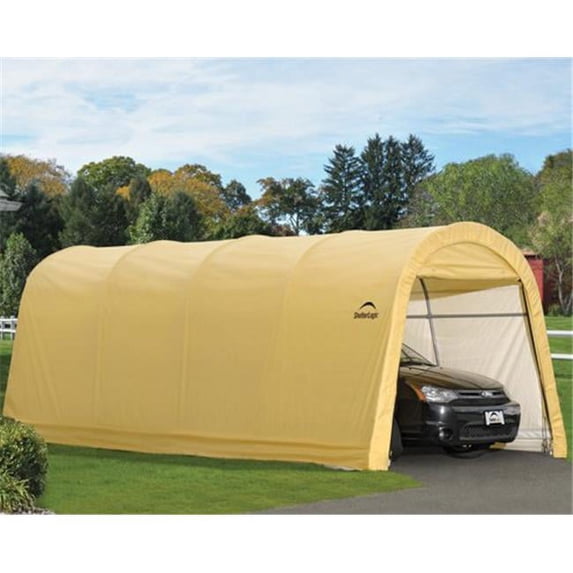 10x20x8 ft. - 3x6 1x2 4 m Round Style Auto Shelter 1-.38 in. - 3 5 cm 5-Rib Frame Sandstone Cover