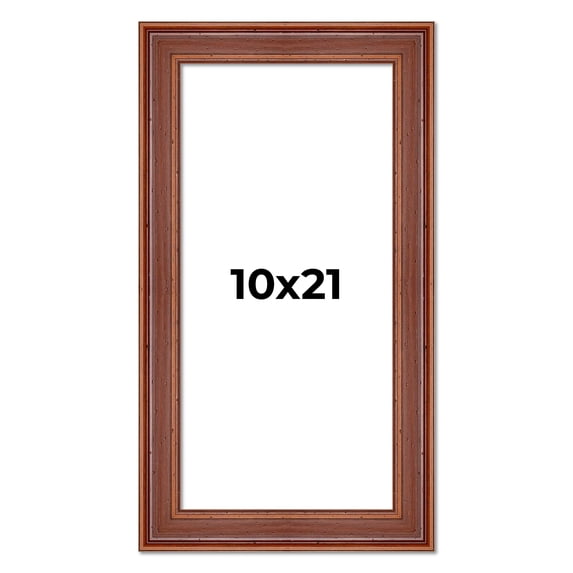 10x21 Frame Brown Old Farmhouse Waxed Board 2" Wide Wood Frame Width 2 Inches | Interior Depth 0.5