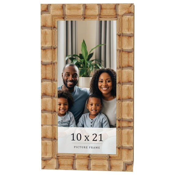 10x21 Frame Beige Real Wood Picture Frame Width 3 inches | Interior Frame Depth 0.5 inches |