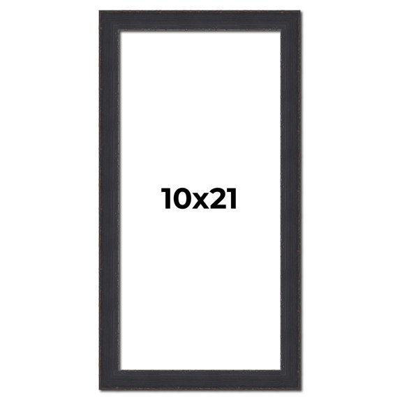 10x21 Frame Black Real Wood Picture Frame Width 1.25 Inches | Interior Frame Depth 0.5 Inches |