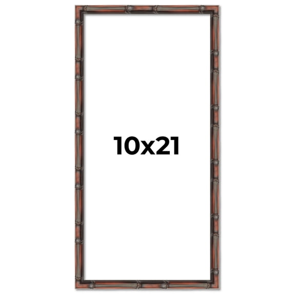 10x21 Frame Brown Bamboo with Dark Coffee/Walnut Finish | Solid Wood Picture Frame Width 0.75