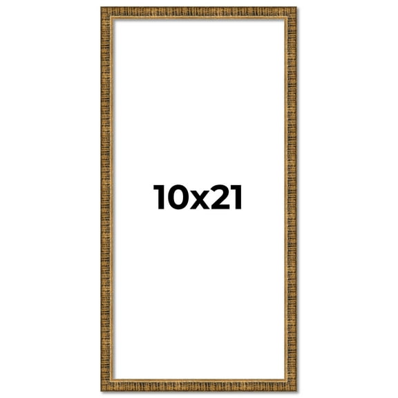 10x21 Frame Gold Kingsley Distressed Solid Wood Picture Frame Width 0.75 Inches | Interior Frame