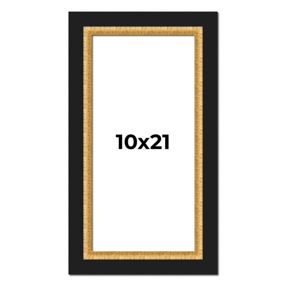 10x21 Frame Gold Real Wood Picture Frame Width 2.25 Inches | Interior Frame Depth 0.5 Inches |