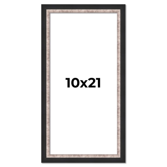 10x21 Frame Silver Real Wood Picture Frame Width 1.25 Inches | Interior Frame Depth 0.75 Inches |