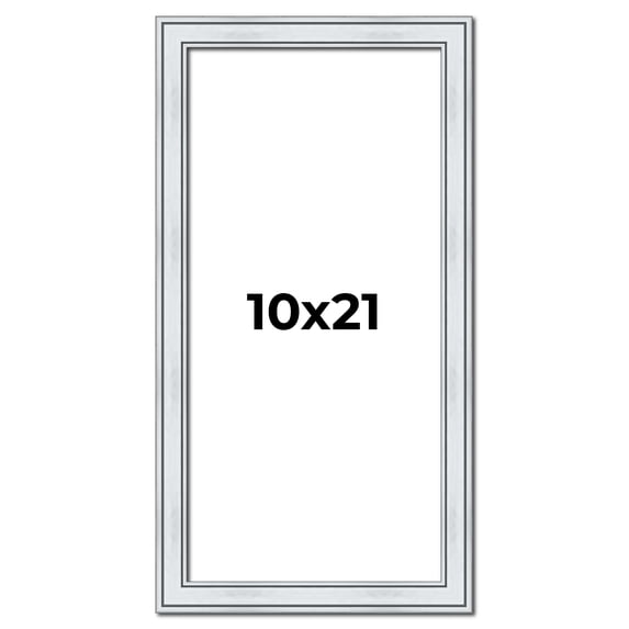 10x21 Frame Sterling Silver Solid Wood Picture Frame | 1.25 Inch Moulding Width | 0.75 Inch