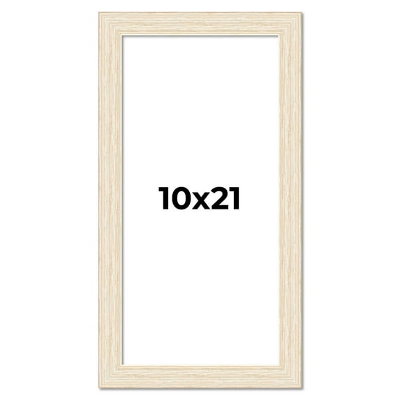 10x21 Frame White Barnwood Picture Frame Includes UV Acrylic Plexiglass, Acid Free Foam Backing