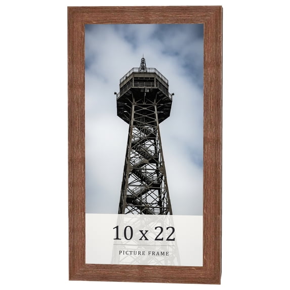 10x22 Frame Brown Farmhouse Solid Wood Picture Frame Width 1.5 Inches | Interior Frame Depth 0.5