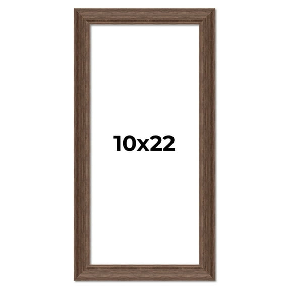 10x22 Frame Brown Farmhouse Solid Wood Picture Frame Width 1.5 Inches | Interior Frame Depth 0.5