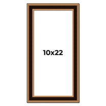 10x22 Frame Gold Brown Plein Air Vintage Solid Wood Picture Frame | 1.75 Inches Moulding Width |