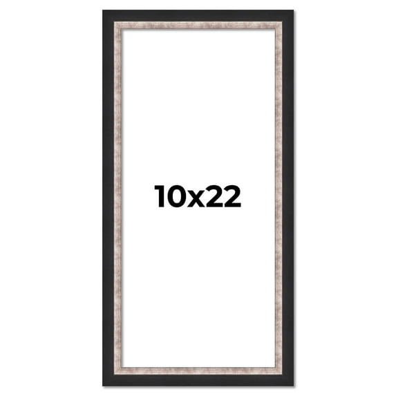 10x22 Frame Silver Real Wood Picture Frame Width 1.25 Inches | Interior Frame Depth 0.75 Inches |