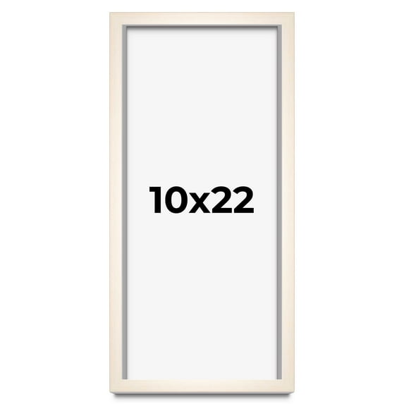 10x22 Frame White Wash Solid Wood Picture Frame | 0.75 Inch Moulding Width | Includes UV Acrylic