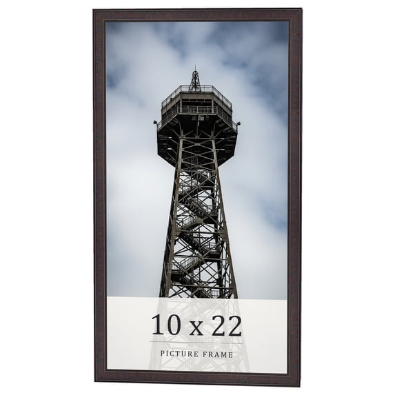 10x22 Rustic Brown Real Wood Picture Frame Width 0.75 inches | Interior Frame Depth 0.5 inches |
