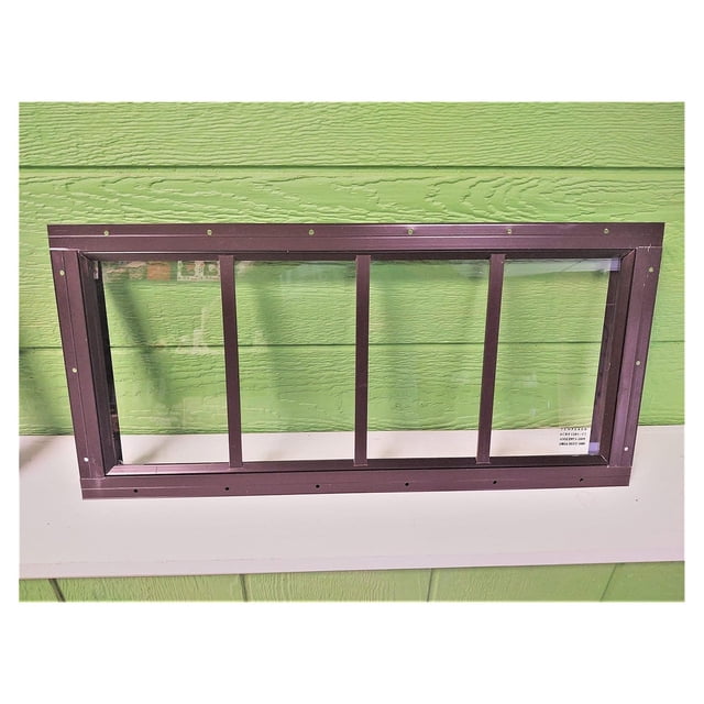 10x23 Brown Transom Shed Window, Tempered Glass, Great for Outdoor ...