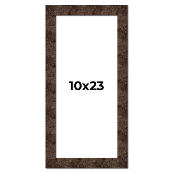 10x23 Frame Brown Burl Real Wood Picture Frame Width 1.625 Inches | Interior Frame Depth 0.5 Inches