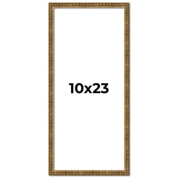 10x23 Frame Gold Solid Wood Picture Frame - Complete Modern Photo Frame Includes UV Acrylic