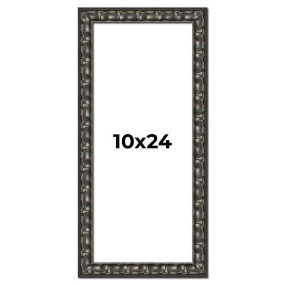 10x24 Frame Black-Brown Medieval Solid Wood Picture Frame | 1.5 Inch Moulding Width | Gotham