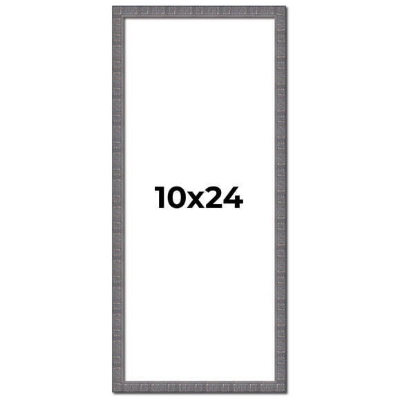10x24 Frame Blue Kingsley Pewter Solid Wood Picture Frame Width 0.75 Inches |Interior Depth 0.5