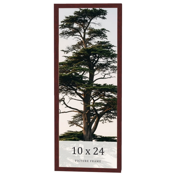 10x24 Frame Brown Solid Wood Picture Frame Width 0.75 Inches | Interior Frame Depth 0.5 Inches |