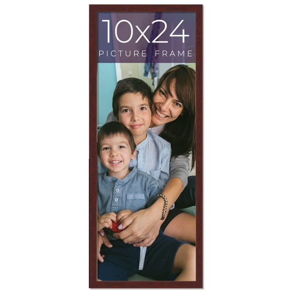 10x24 Frame Brown Solid Wood Picture Frame Width 0.75 Inches | Interior Frame Depth 0.5 Inches |