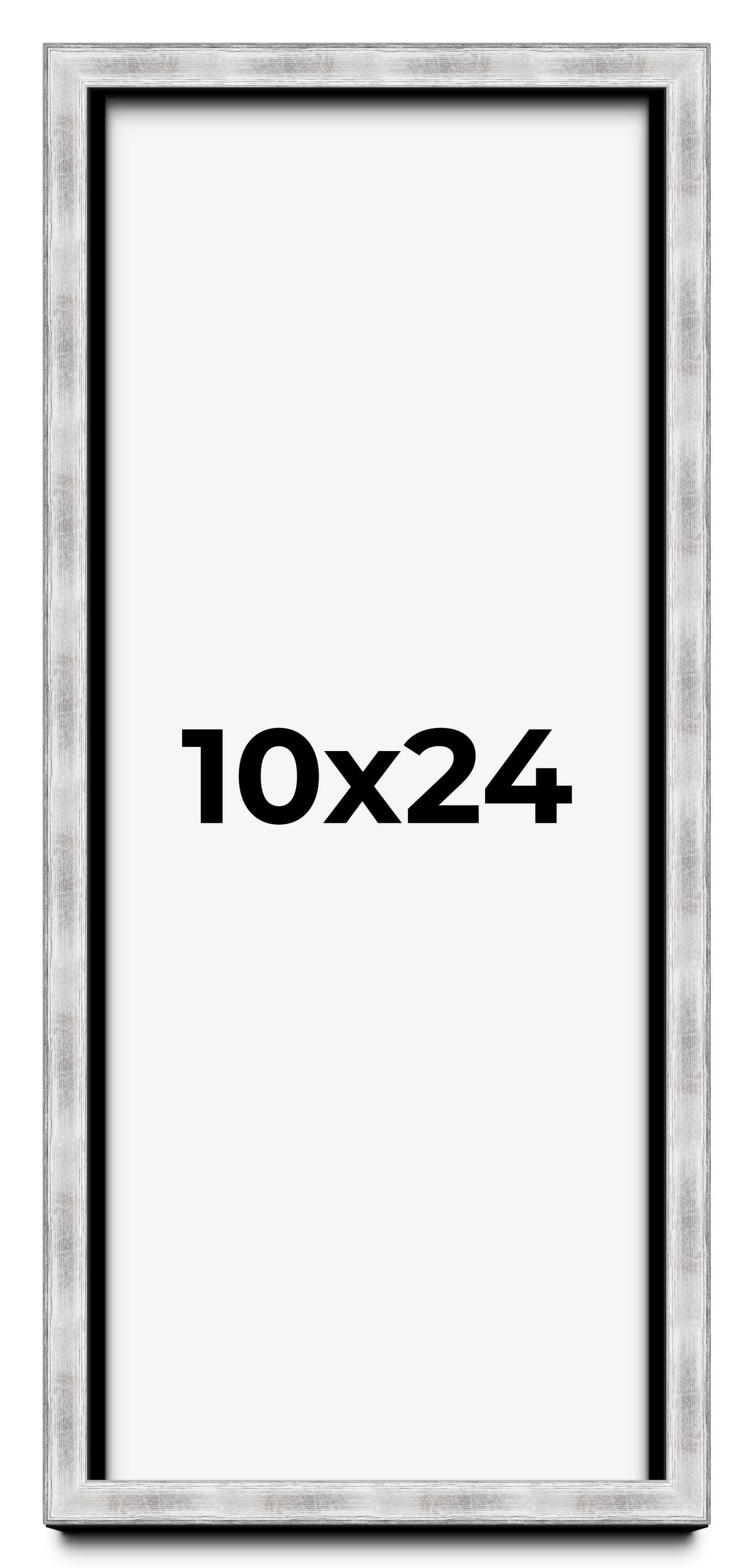 10x24 Frame Brushed Silver Solid Wood Picture Frame | 0.75 Inch ...