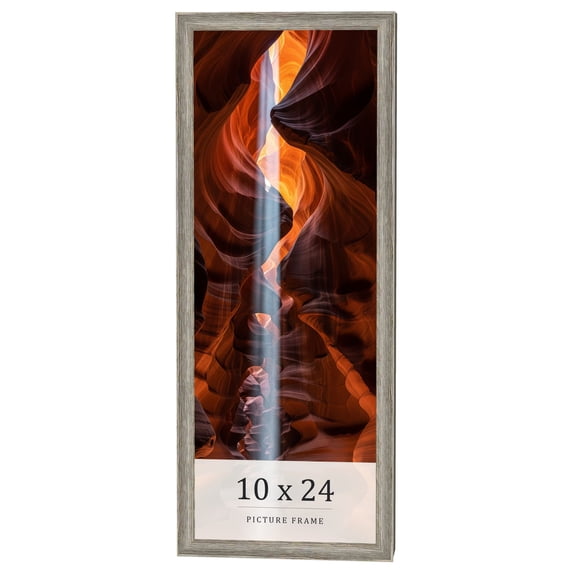 10x24 Frame Grey Solid Wood Picture Frame Width 1 Inches | Interior Frame Depth 0.5 Inches |