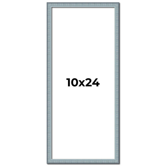 10x24 Frame Rustic Sky Blue Solid Wood Picture Frame | 0.75 Inch Moulding Width |Includes UV