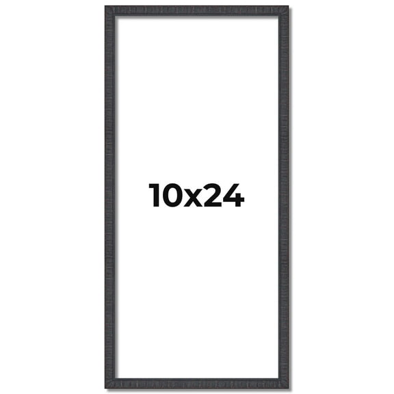 10x24 Rustic Brown Real Wood Picture Frame Width 0.75 inches | Interior Frame Depth 0.5 inches |