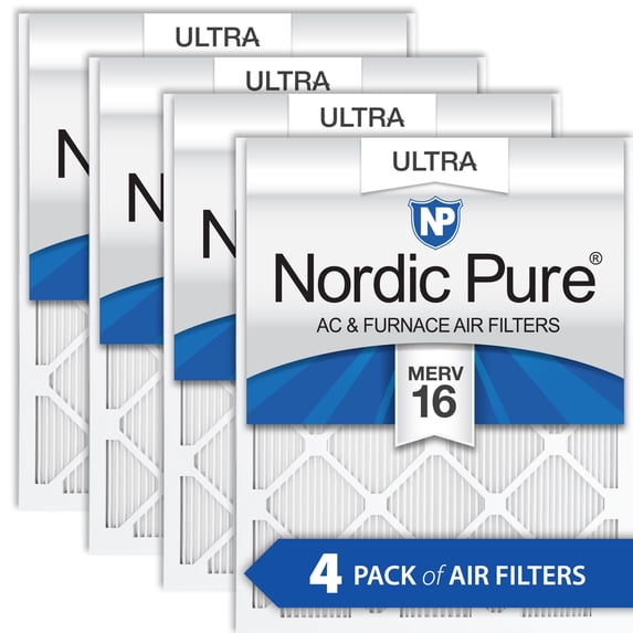 10x24x1 (Actual: 9_1/2x23_1/2) Nordic Pure Ultra MERV 16 Air Filters 4 Pack