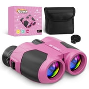 BNISE 10x25 Compact Binoculars for Adults and Kids-Small Binoculars for Travel Bird Watching Waterproof/Easy Focus/High Powered/ Low Light Vision-Pink