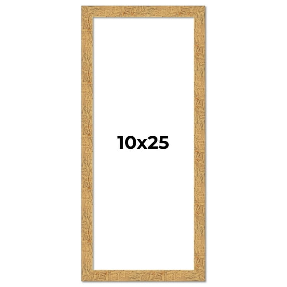 10x25 Frame Beige Real Wood Picture Frame Width 1.25 inches | Interior Frame Depth 0.5 inches |