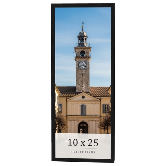 10x25 Frame Black Charcoal Grey Wood Textured Picture Frame | 0.75 Inch Moulding Width | Gunmetal