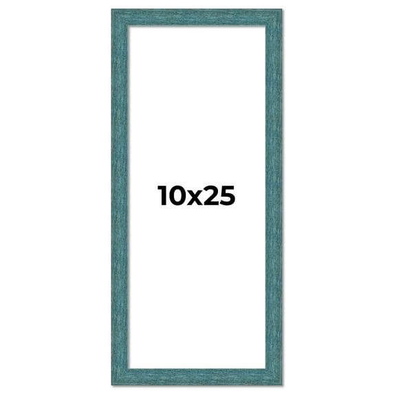 10x25 Frame Blue Rustic Barnwood Solid Wood Picture Frame Width 1.25 Inches | Interior Depth 0.5