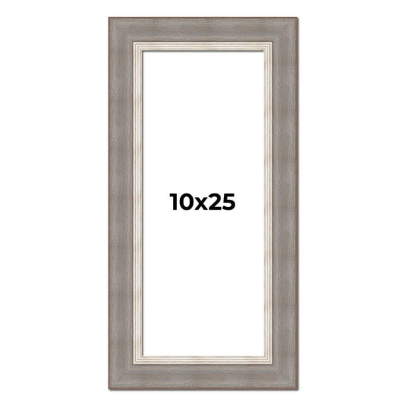 10x25 Frame Grey Real Wood Picture Frame Width 2.75 Inches | Interior Frame Depth 0.5 Inches |