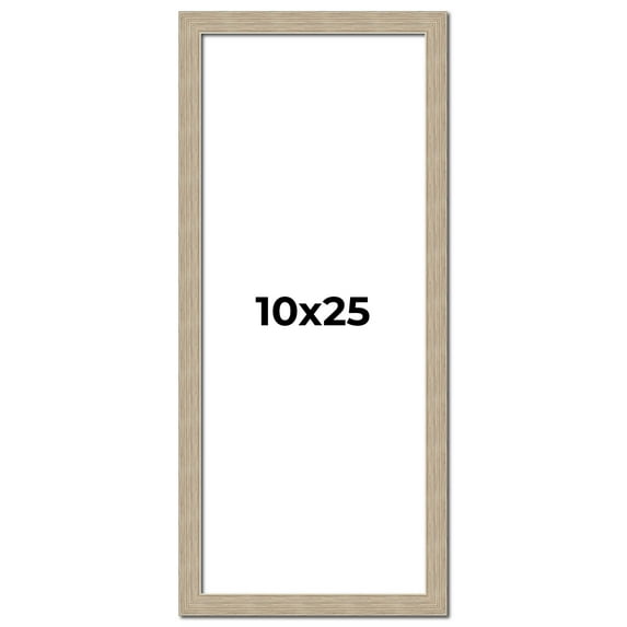10x25 Frame Grey Solid Wood Picture Frame Width 1 Inches | Interior Frame Depth 0.5 Inches |