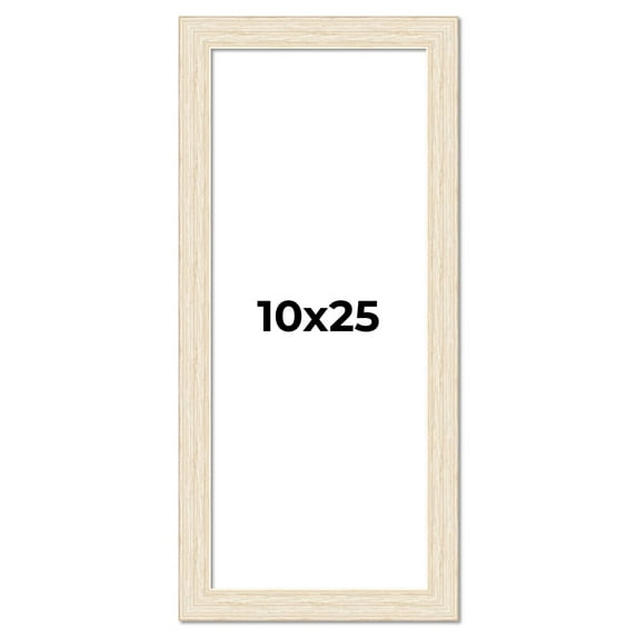 10x25 Frame White Barnwood Picture Frame Includes UV Acrylic Plexiglass, Acid Free Foam Backing