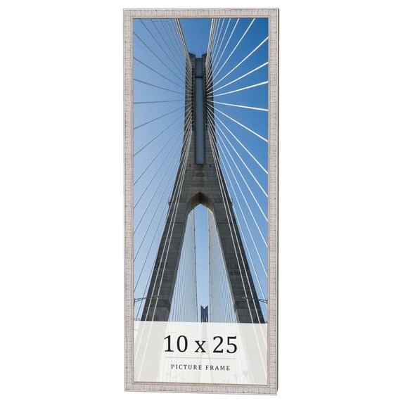 10x25 Frame White Real Wood Picture Frame Width 0.75 inches | Interior Frame Depth 0.5 inches |