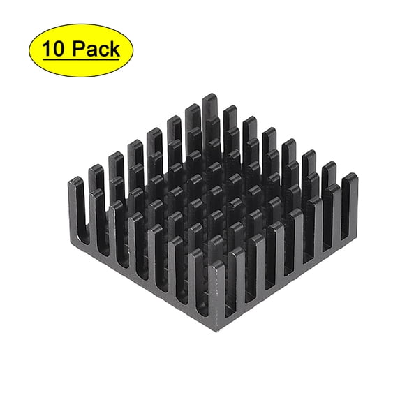 10x25x25mm Black Aluminum Heatsink Thermal Adhesive Cooler for Cooling 3D Printers 10Pcs