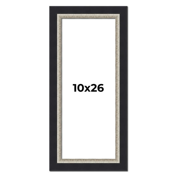 10x26 Frame Black Real Wood Picture Frame Width 2.25 Inches | Interior Frame Depth 0.5 Inches |