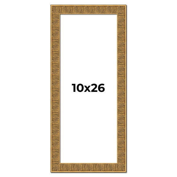 10x26 Frame Black and Gold Distressed Solid Wood Sonoma Picture Frame | 1.625 Inch Moulding Width |