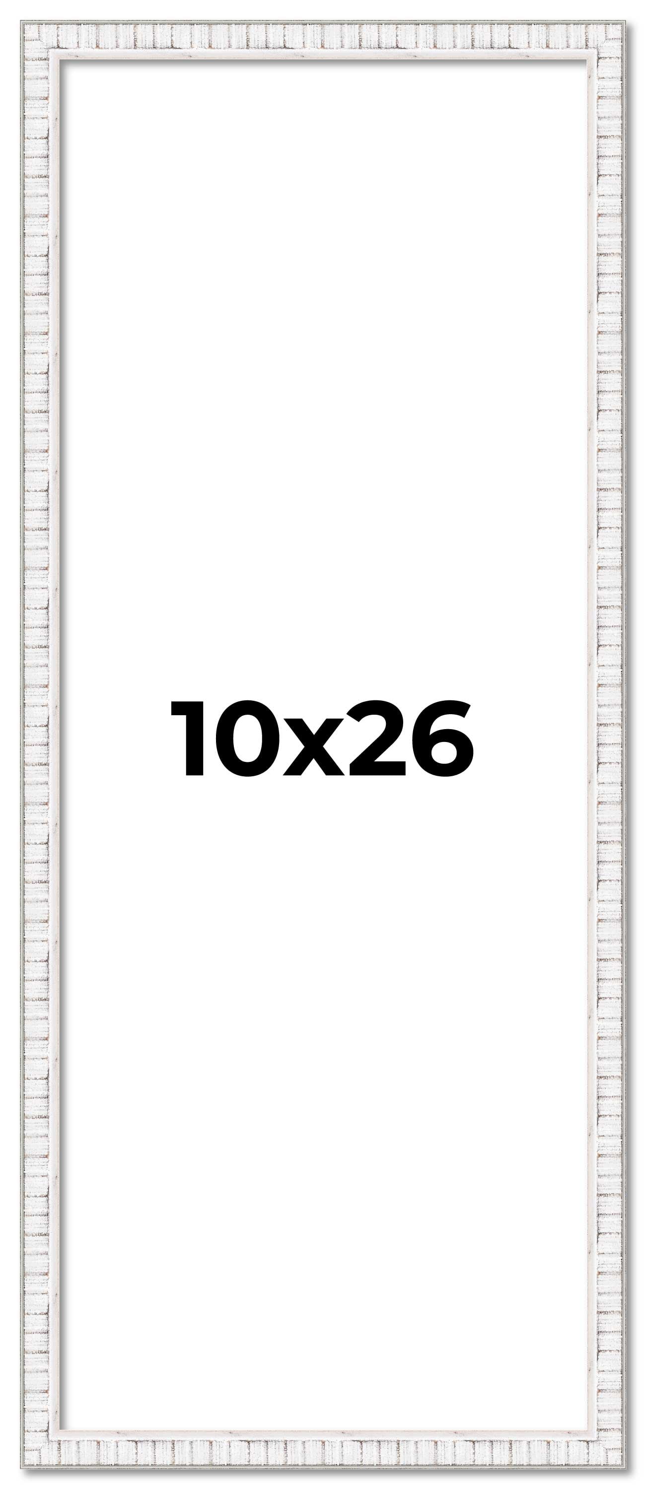 10x26 Frame White Scuffed Rustic Solid Wood Picture Frame | 0.75 Inch ...