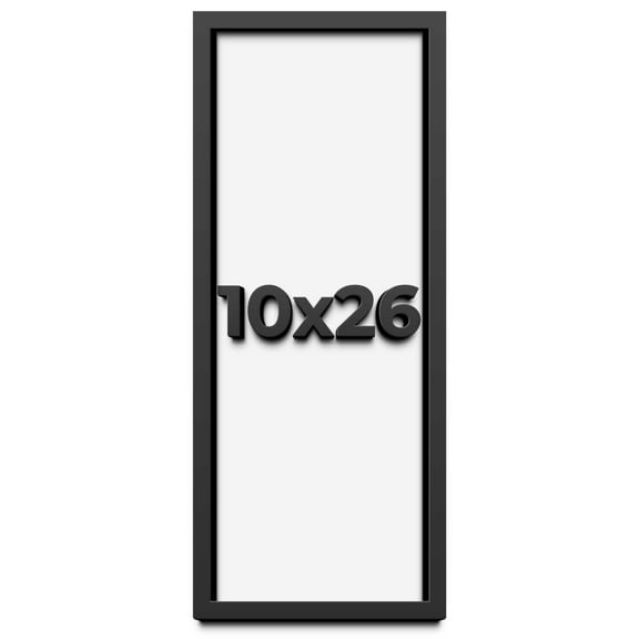 10x26 Shadow Box Frame Black | 1 inches Deep Real Wood Contemporary Shadowbox Display Frame | UV