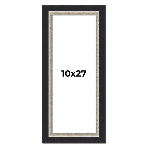 10x27 Frame Black Real Wood Picture Frame Width 2.25 Inches | Interior Frame Depth 0.5 Inches |