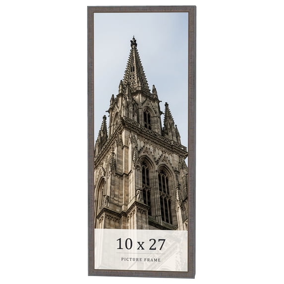 10x27 Frame Blue Kingsley Pewter Solid Wood Picture Frame Width 0.75 Inches |Interior Depth 0.5