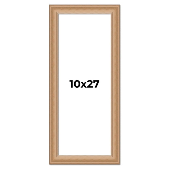 10x27 Frame Charleston Honey Brown Solid Wood Picture Frame Width 1.75 Inches | Interior Depth 0.5