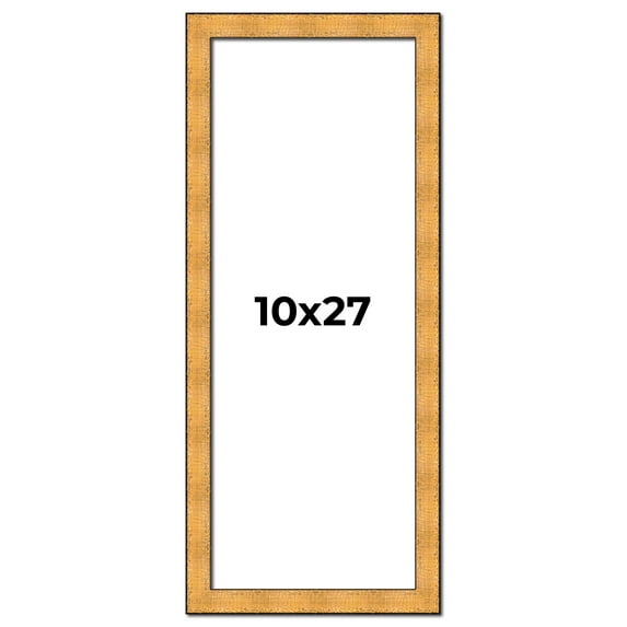10x27 Frame Gold Rustic Solid Wood Picture Frame | 1.25 Inch Wide Moulding | Rustique Gold