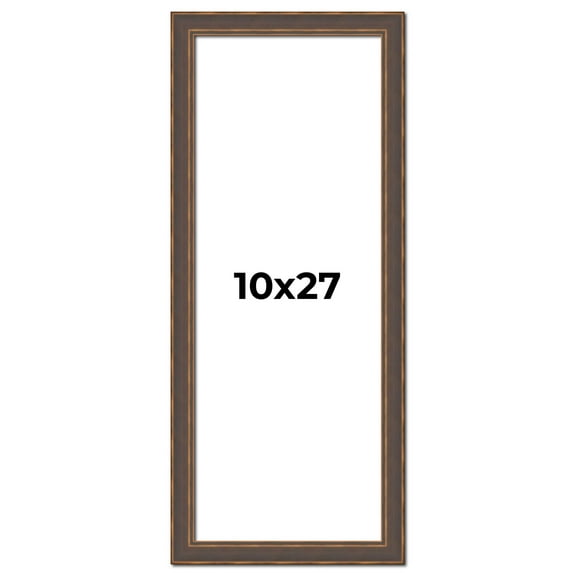 10x27 Frame Golden Caramel Solid Wood Bronze Picture Frame | 1.25 Inch Moulding Width | 0.5 Inch