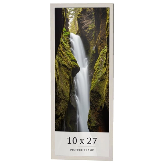 10x27 Frame White Wheat Solid Wood Picture Frame | Moulding Width 0.75 Inches | Interior Depth 0.5