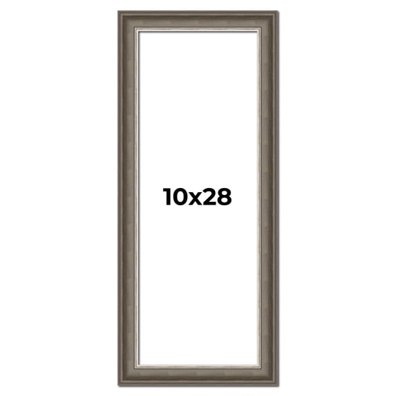 10x28 Frame Brown Solid Wood Picture Frame | 1.75 Inch Moulding Width | Austin Frame Complete with