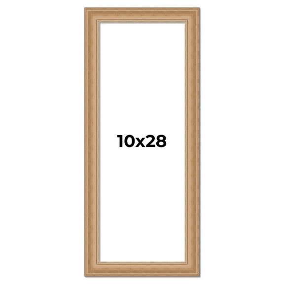 10x28 Frame Charleston Honey Brown Solid Wood Picture Frame Width 1.75 Inches | Interior Depth 0.5