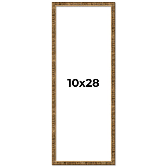 10x28 Frame Gold Picture Frame - Complete Modern Photo Frame Includes UV Acrylic Shatter Guard